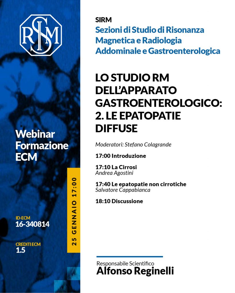 Programma formativo 2022 della Sezione di studio di Radiologia Addominale e Gastroenterologica SIRM 3